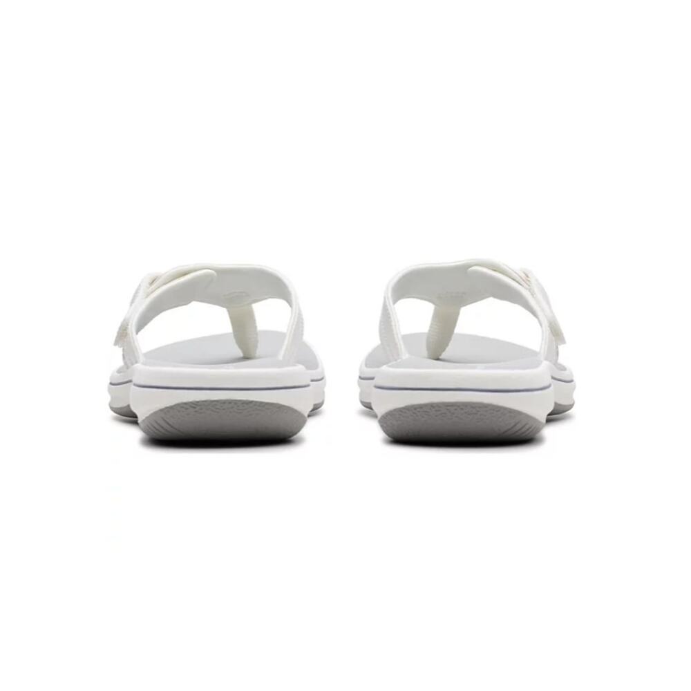Clarks Cloudsteppers Breeze Reyna Flip-Flop Sandals White Textile Size 9 - Picture 6 of 7